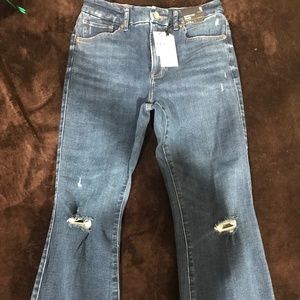 Express Cropped Flare High Rise Jeans